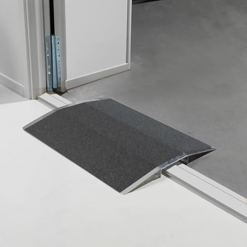 Rampe de fauteuil roulant en aluminium robuste – Capacité de 300 kg, 80 cm x 40 cm x 4,5 cm, parfaite pour les portes, les marches, les fauteuils roulants, les motos, les poussettes, la solution