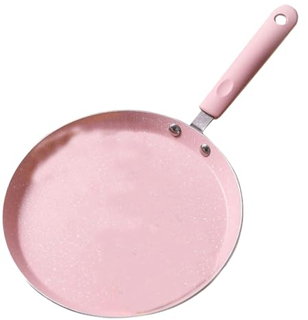 Beavorty Padella Antiaderente in Lega di Alluminio Spesso 15 Cm, Teglia per Pancake e Bistecca Riscaldamento Rapido, Adatta Cucina Domestica e Ristorazione, Colore Rosa