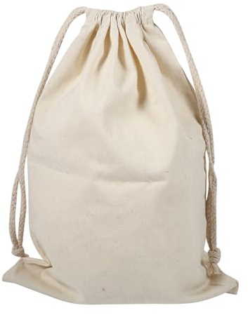 Sac de Rangement Plat en Coton 22x28cm avec Cordon Pour Linge Voyage et Organisation de la Maison, Lavable et Réutilisable