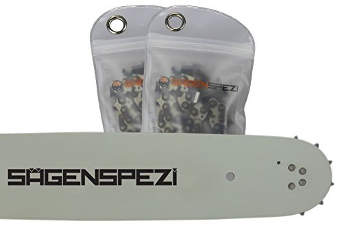 35cm Sägenspezi Schwert-Set Drive mit 2 Vollmeißelketten 3/8PM 50TG 1,1mm passend für Stihl MS 171 MS 181 MS 211