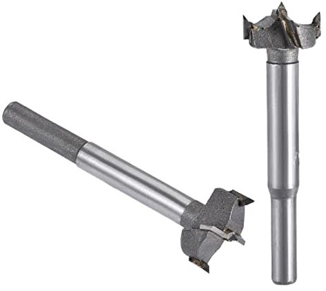 PATIKIL 21mm 22mm Dia. Forstner Legno Foro Trapano Punte, Foro Sega Carburo Lega Acciaio Punta Rotonda Gambo Taglio per Cerniera Compensato Legno Attrezzo, 2in1 Set