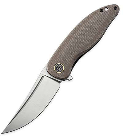 Petrified fish PFP06 Simum Klappmesser, 3.5 K110 Stahl Klinge Micarta Griff EDC Taschenmesser (Khaki Satin)