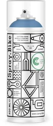 SPRAY.BIKE Fahrrad Lackspray - gedämpftes blau Matt (VINTAGE- Perry) in 400 ml Spraydose - KEINE GRUNDIERUNG notwendig - Fahrrad Lack, Sprühlack, Acryllack, Lack Spray