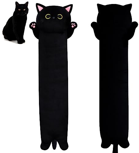 MUFEIRUO 110CM Lange Katze Plüsch Körperkissen, Lange Katze Kuscheltier Stofftier Stofftiere Katzen Kissen Plüschtiere，Kawaii Plüsch Sofakissen Geschenke für Freunde Kinder
