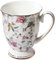 FülleMore Kaffeebecher Premium Porzellan Kaffeetasse Blumenmuster 300ml Trinkbecher mit Henkel Geschenk Keramiktasse für Tee Kaffee Milch Kakao Cappuccino Latte (Schmetterling)