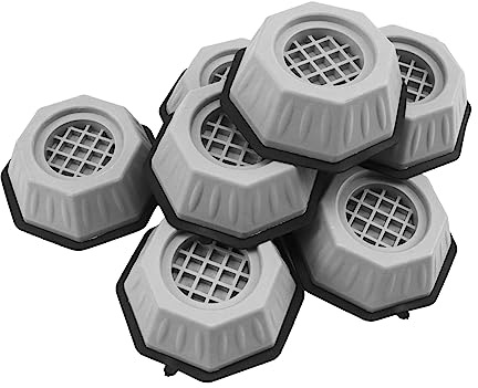 Anti Vibration Pad for Washing Machine, Washer Dryer Non Slip Shock Noise Cancelling Foot Mat, Anti Walking Stabilizer Refrigerator Support Stops Noise Moving Shaking Rubber Foot Pedestals (Set of 8)