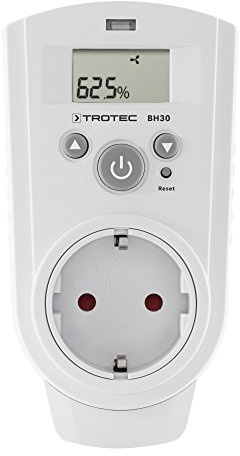TROTEC BH30 Steckdosen-Hygrostat Steckdose Feuchteregler Hygrometer | Controller Luftfeuchte regulieren Luftentfeuchter Luftbefeuchter 20% und 90% r.F. Weiß