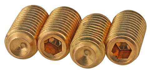 Gewindespiel Messing-Innensechskantschraube ohne Kopf, M2, M2,5, M3, M4, M5, M6, M8, M10, M12, Messing-Cup-Spitze-Gewindestift, Sechskant-Kupfer-Innensechskant Schraube trapezförmig (Color : 10mm(10p