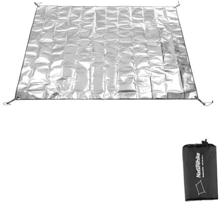 windhike Naturehike Aluminum Foil Foldable Picnic Blanket, Ultralight Ground Sheet Mat, Waterproof Camping Tarp, Moisture-Proof Pad For Outdoor Picnic,Camping,Beaches, Storage Bag Included (S)