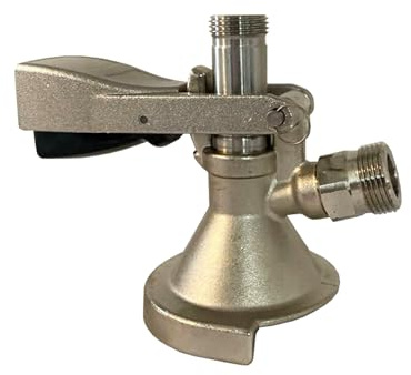 Flach Keg Zapfkopf | Flach Zapfkopf für Bierkühler und Zapfanlagen - Hochwertiger Zapfkopf Flachfitting für Bierfässer - Professioneller Zapfkopf Flach Typ A - Edelstahl Bier Zapfkopf für Kegs