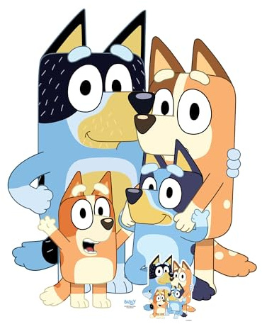 Star Cutouts SC4465 Bluey Heeler Family Cardboard Cutout 117cm – Kids Birthday Party Decoration, Photo Prop & Family Event Display