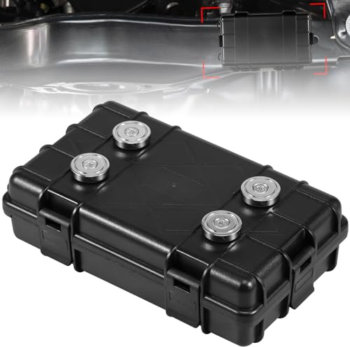Foppla Magnetic Key Holder Under Car Hide a Key Magnetic Key Case 4 Magnets Hidden Key Holder Waterproof Magnetic Key Hider Black Magnetic Key Box 7.48x4.33x1.96inch Magnetic Safe Box for Under Car Ve