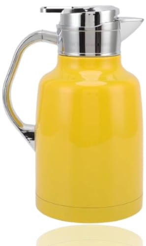 Caraffa termica per caffè, Teiera in acciaio inossidabile, Distributore termico per caffè e tè, Brocca termica per caffè, Bollitore, Bevande, Distributore di bevande calde per (Giallo)