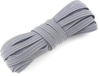 Breyhda 30 mètres 6 mm Bande élastique de Couleur Décoration de la Maison Bande en Caoutchouc Polyester Corde élastique Vêtements Accessoires de Couture,Gris,6mm