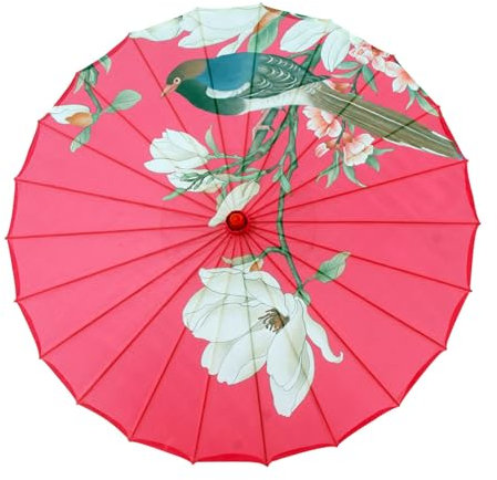 YAOGUI Élégant parasol asiatique fait main avec motif traditionnel bambou soie parapluie pour mariage et cosplay, K