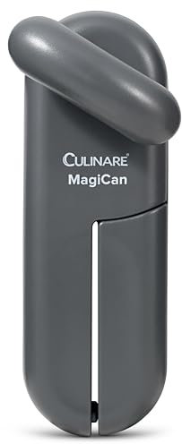 Culinare MagiCan Abrelatas Manual, Gris, Plástico/acero Inoxidable, Mango Cómodo Para Mayor Seguridad y Facilidad