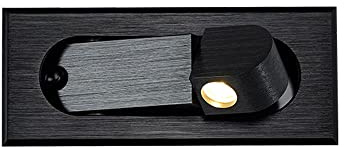 Applique da Parete Moderna, Lampada da Incasso, Lampada da Lettura da Comodino, Luce da Sentiero/Gradino, Interruttore cardanico Nascosto, Argento, Nero, Nichel, LED 3W 3000k, Regolabile e girevo