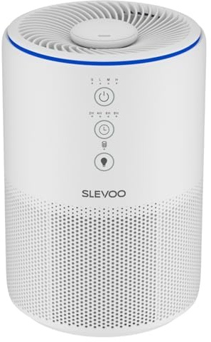 SLEVOO Luftrenare för hemmet, husdjur allergy, låg kraft högt vridmoment, 3-i-1 HEPA-luftrenare, sömnläge, lessen smoke och Odor Pollutants, täcker upp till 1095-ft². 03 Pro Max, vit