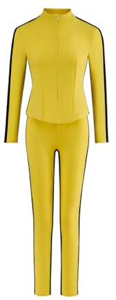Diajosa cos Kill Bill Costume Women Beatrix Kiddo Cosplay Yellow Jacket Pants Track Suit Kung Fu Halloween Outfit (Yellow, XXXL)