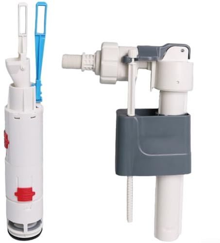 snowchecking Kit de válvula de llenado de tanque de inodoro de 3 puntos para montaje en pared y válvula de drenaje, plástico con filtro lavable desmontable, compatible con WH053 WH063 WH050D