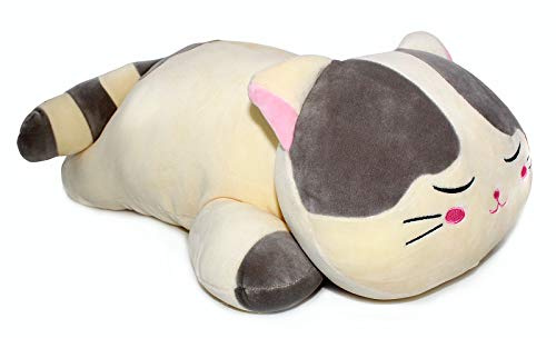 Vintoys Sleeping Cat Hugging Pillow Stuffed Animals Plush Soft Toy Grey 23.5