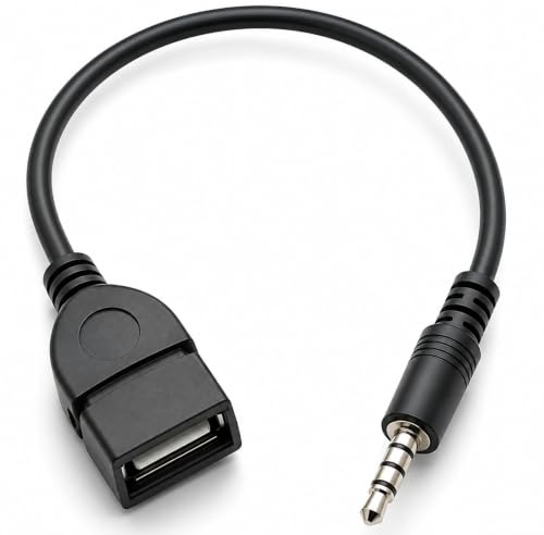 Aukson K04 USB OTG Adapterkabel – 3,5mm Klinkenstecker AUX auf USB A Buchse, Auto Audio Adapter für Car Stereos, GPS, CD/DVD-Audio und mehr