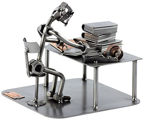 Steelman24 Schraubenmännchen Buchhalter | Made in Germany,Handarbeit,Geschenkidee,Stahlfigur,Metallfigur,Metallmännchen