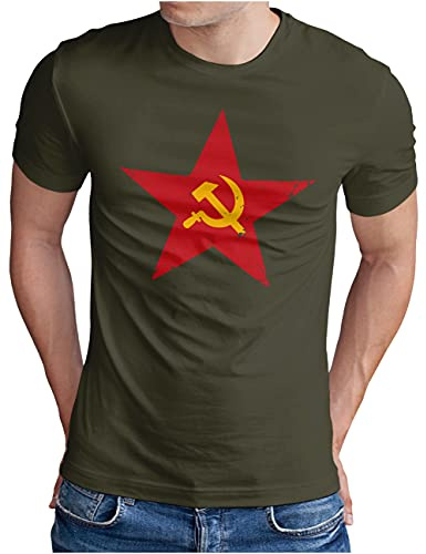 OM3® Retro Soviet-Star T-Shirt - Herren - UDSSR Hammer und Sichel - S - 4XL