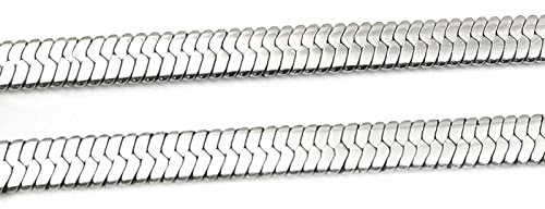 ANAZOZ Kette für Männer Edelstahl 55 cm, Halskette für Anhänger Herren 6mm Breit Fischgrätkette Silber