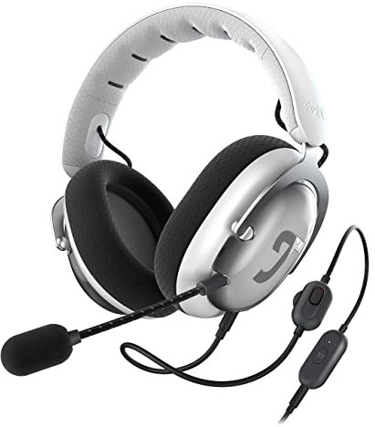 Teufel ZOLA Gaming Kopfhörer mit 7.1 USB-Soundkarte, DTS Headphone:X® 2.0 Surround Sound,Einstellbarer Mikrofonarm mit HD-Kondensator-Mikrofon, PC, Bequeme Passform - Hellgrau Schwarz