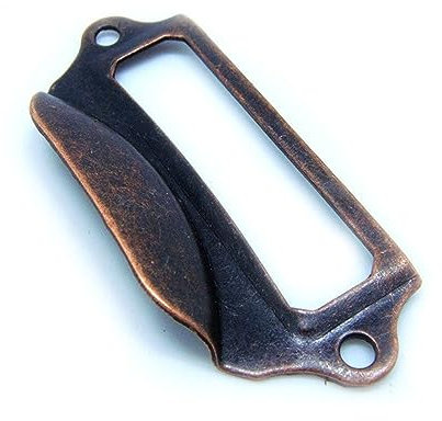 PRIMUZ 50 Stück 69 x 29 mm, großer antiker Etikettenkasten, Visitenkartenhalter, Visitenkartenbox, Schubladengriff, dekorativer Boxknopf for Schrank