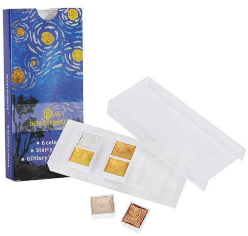 Set di colori ad acquerello professionale in metallo perlescente, set per nail art 6 colori a stella metallizzati per principianti e artisti