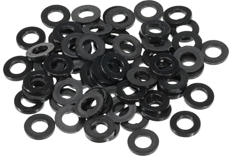 PATIKIL 150pcs M6 Nylon Plat Rondelle 6mm ID 12mm OD 1,5mm Épaisseur Noir | Étanchéité Espaceur Joint Anneau pour Robinet Tuyau Eau Tuyau Fixation Boulon