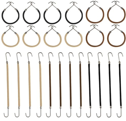 24 Piezas Gomas de Pelo Elástica, Coleteros Ajustables Ganchos para Mujer, Coleteros Pelo Niña
