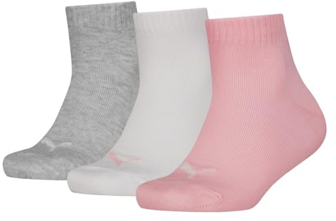 PUMA Barn Plain Quarter Unisex barn strumpa (3-pack), Rosvatten, 31-34