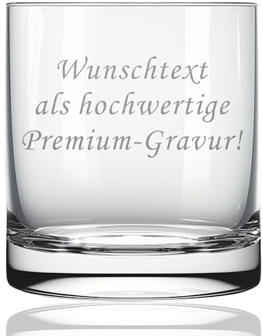 Whiskyglas Trinkglas mit Gravur Wunschtext personalisiert Glas Geschenk graviert Name Text Geburtstag Hochzeit Weihnachten Set für Sie & Ihn
