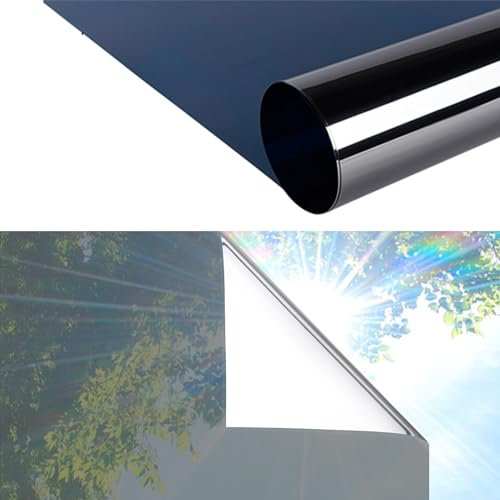 Spiegelfolie Selbstklebend Sonnenschutzfolie Fenster Innen UV-Schutz Reflektierende, Selbstklebend Sonnenschutzfolie Fenster, Fensterfolie Sonnenschutz Rückstandslose Wärmeschutzfolie(140 * 800CM)