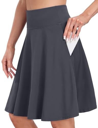 Desol Faldas de tenis y golf de 20 pulgadas para mujer, con pantalones cortos y bolsillos, cintura alta, atlética, casual, para entrenamiento