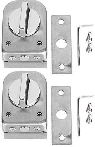 2 Ensembles de Serrures de Porte en Verre en Acier Inoxydable, Verrou de Sol, Serrure de Sol, Serrure de Porte D'armoire de sécurité en Acier Inoxydable avec Vis D'installation