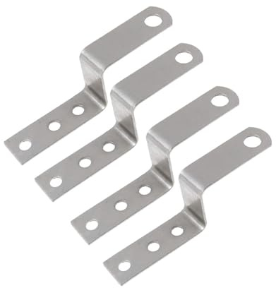 4 pezzi di staffe a forma di Z, staffe angolari per cornici a destra, fascette di fissaggio per mensole da arredamento, casa, capanno, cancello - 25 mm