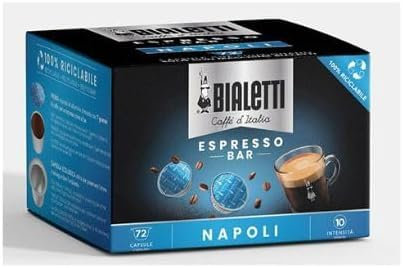 Caffé compatibili con Bialetti Multipack miscela NAPOLI - 72 Capsule in Alluminio Mokespresso Formato Convenienza - 1 Box da 72 -