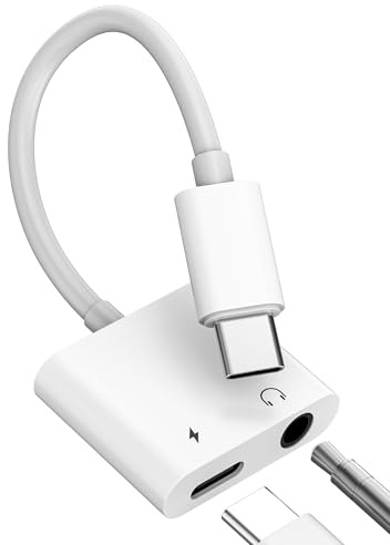 Adaptateur USB C vers Jack 3.5mm Connecteur Chargeur Casque 2 en 1 pour Apple pour IPhone 16 15 Compatible avec Samsung S22 S23 Ultra Type C Audio écouteurs Splitter Double Câble AUXiliaire Voiture