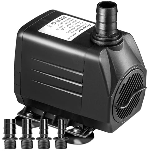 GROWNEER Submersible Water Pump 55W 3000L/H Ultra Quiet Aquarium Pump 4 Nozzles for Fountains, Fish Tank, Pond, Statuary and Hydroponics, High Lift 2.5m