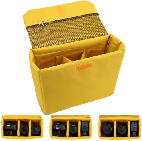 lvifloae Inserto per fotocamera per zaino Organizer Borsa protettiva Borsa per inserto per fotocamera impermeabile Custodia interna antiurto per fotocamere reflex Obiettivi Flash (l)