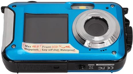 Unterwasserkamera, 2,7K 48MP 10ft wasserdichte Digitalkamera mit Hochauflösender Digitalkamera für Outdoor-Fotografie (Blue)