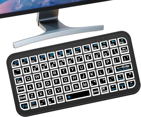 Piccola tastiera wireless Tastiera retroilluminata Tastiera portatile con | luminosità regolabile Tastiere per computer ricaricabili silenziose | tastiera abilitata per più G