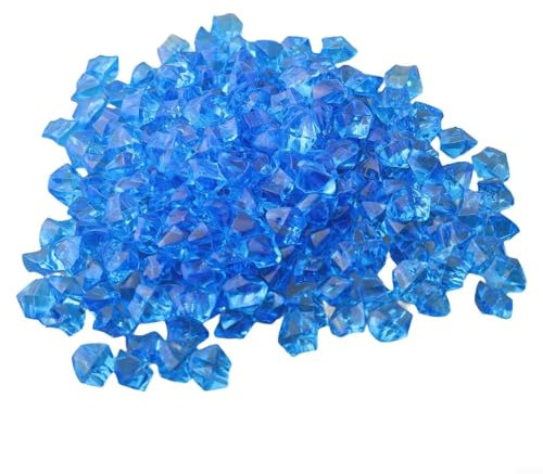 Homeponnew 200 gemme di plastica, pietre di ghiaccio, da spargere sul tavolo, per vasi, decorazione per acquario, granuli acrilici trasparenti, 6 x 9 mm, per decorazioni per feste di nozze,
