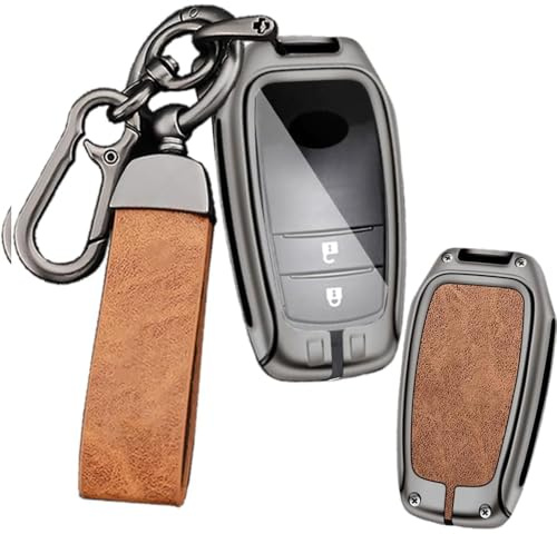 Ysbxitu Schlüsselhülle Schutz Etui Zubehör Passt für Toyota Yaris Cross Corolla RAV4 Prius Camry Auris Fortuner Highlander 2020-2024 kratzfestes-Wasserdichte Schlüsselanhänger Geschenkidee Braun