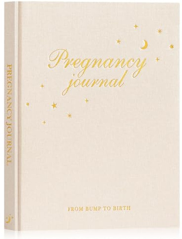 Lanpn My Pregnancy Journal Memory Book for First Time Mom, 156 Page Pregnant Announcement Must Have Planner, Mom to Be Scrapbook Keepsake Gift Pregnancy Tracking Diary for Expecting New Parent Beige