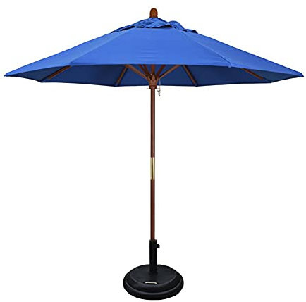 CCKUYT Ombrellone da Giardino in Legno da 2,7 m, ombrellone da Esterno, ombrellone da Esterno con Asta Dritta, ombrellone da Tavolo, ombrellone da Mercato